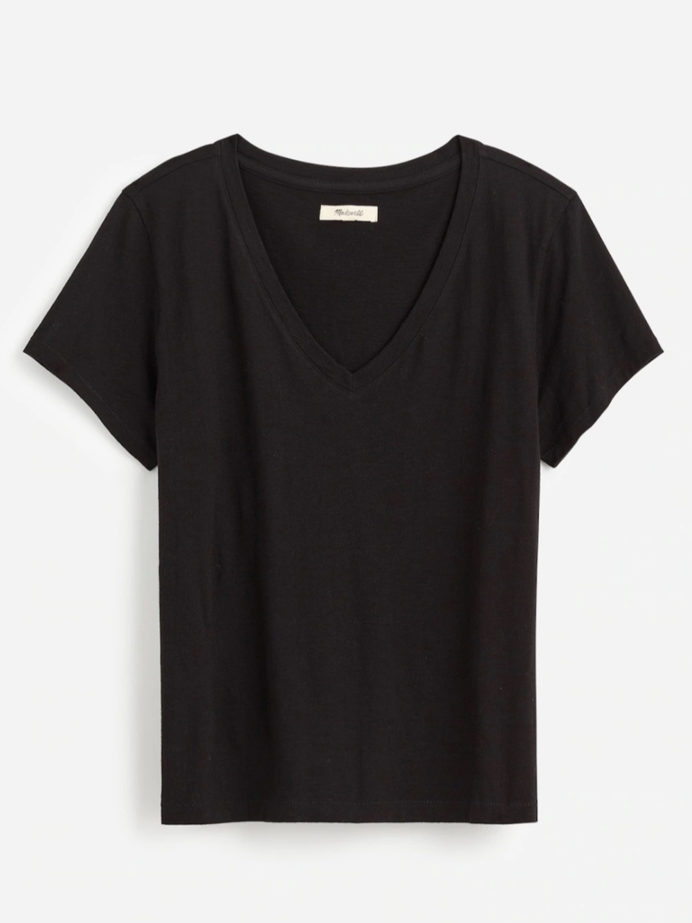 Madewell Black Easy Crop V-Neck Short Sleeve Tee NS569 Brand New